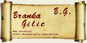 Branka Gilić vizit kartica